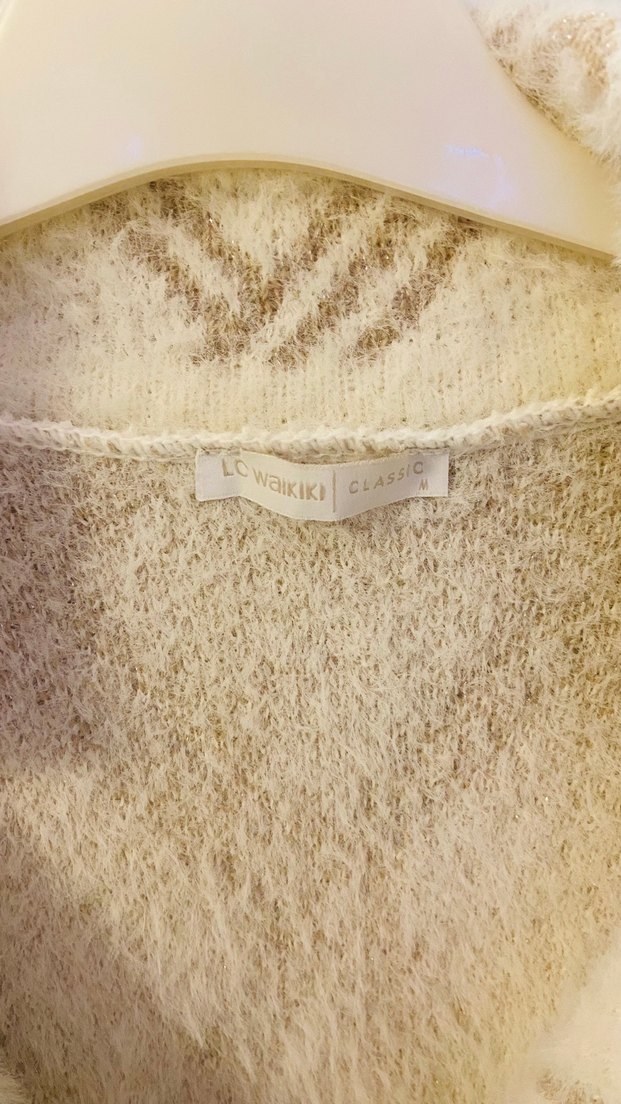 Bej Bohem Midi Örgü Hırka - Görsel 4