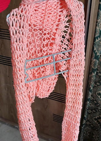 Trendyol & Milla Acik Pembe Ajurlu Orgu Bere Atki Sapkali