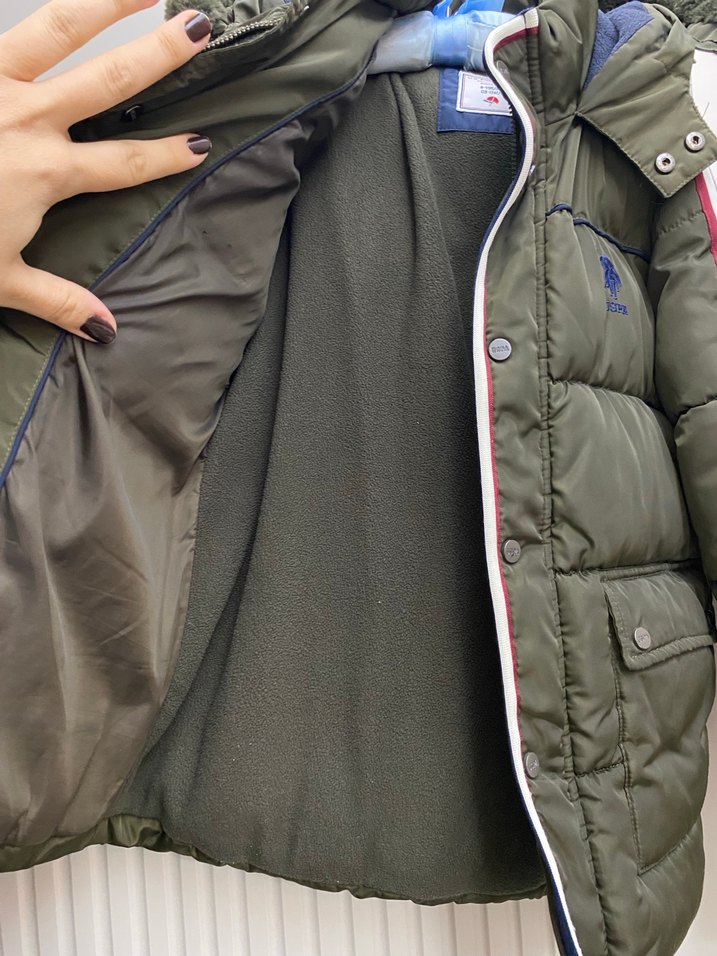 Uspa Parlak Yeşil Fermuarlı Erkek Çocuk Kabanı - Görsel 4