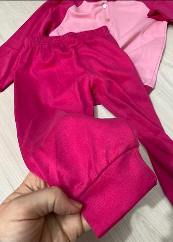 HelloBaby Uzun Kollu Düğmeli Pembe Bebek Kız Takım