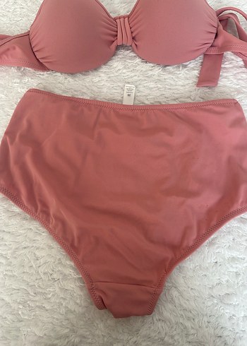 38 Beden pembe Renk Pembe Mini Strappy Bikini Takımı