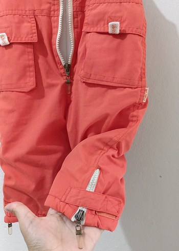 Unisex Çocuk Fermuarlı Askılı Pantolon - Görsel 3