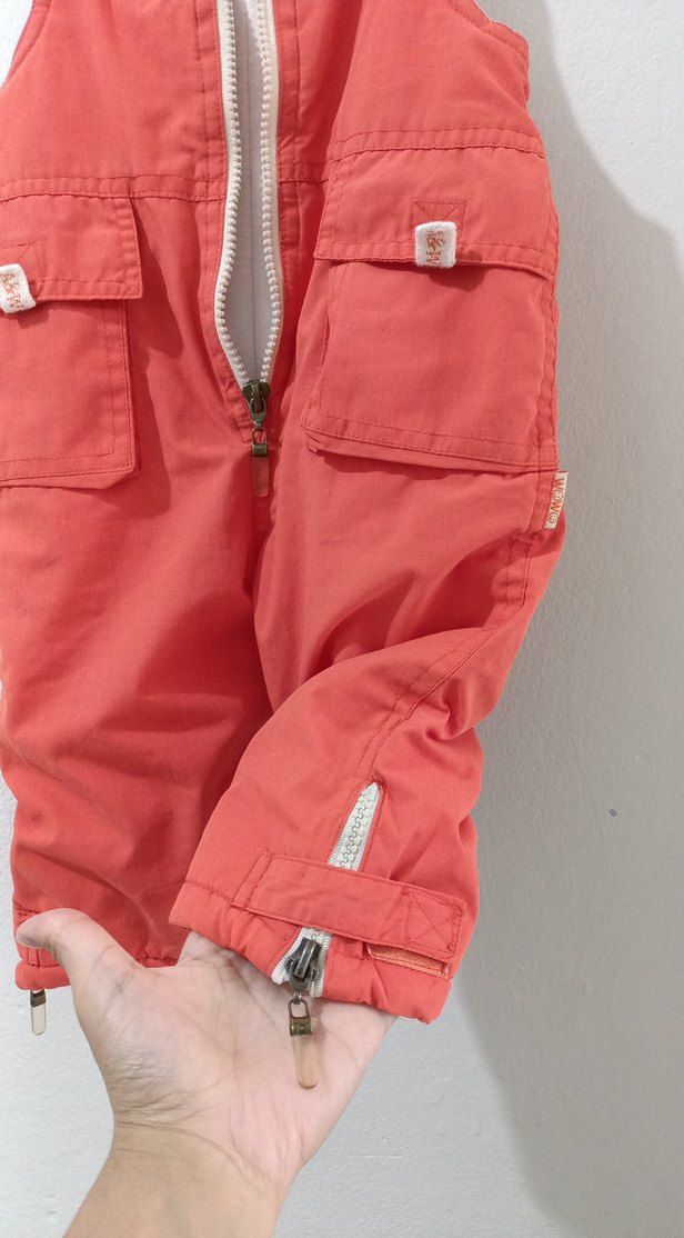 Unisex Çocuk Fermuarlı Askılı Pantolon - Görsel 3