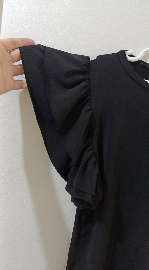 Kısa Kollu Siyah Kadın Bluz - Görsel 3