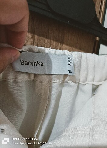 xs Beden beyaz Renk Bershka kargo pantolon