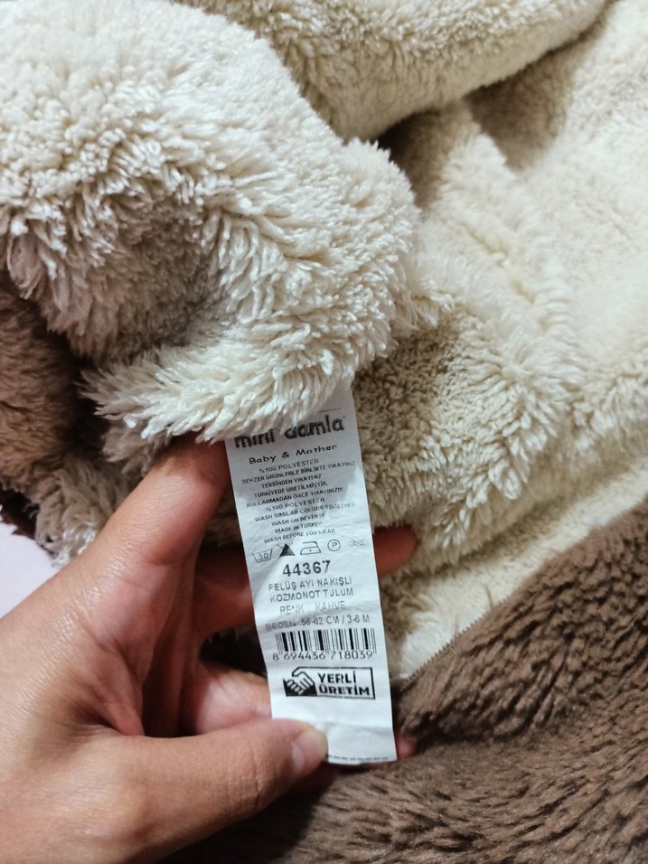 Kahverengi Kürklü Erkek Bebek Tulumu - Görsel 4