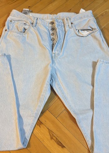Levis Bej Dugmeli Midi Boy Kadin Denim Pantolon
