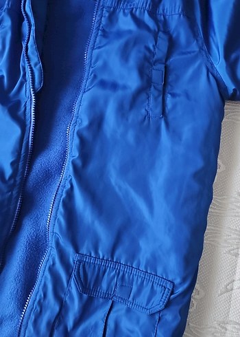 Erkek kız Çocuk Mavi Fermuarlı Mont - Görsel 3