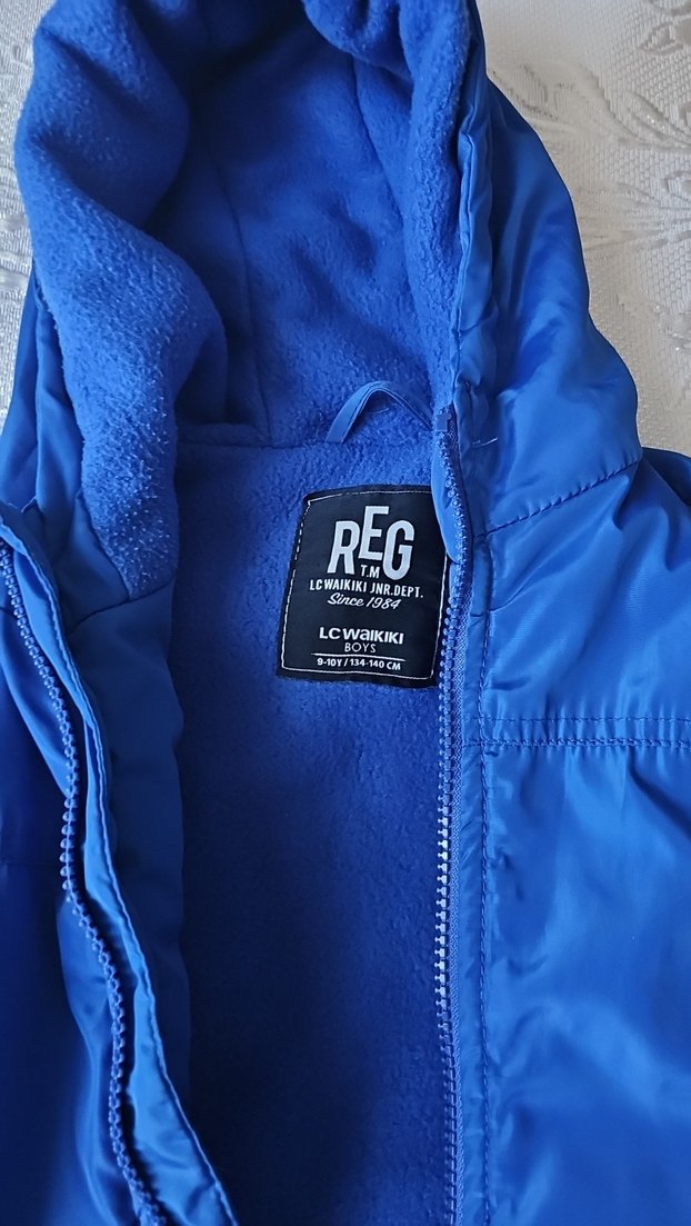 Erkek kız Çocuk Mavi Fermuarlı Mont - Görsel 2