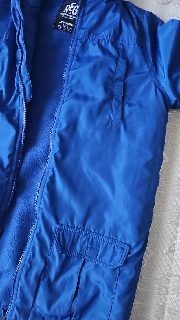 Erkek kız Çocuk Mavi Fermuarlı Mont - Görsel 3