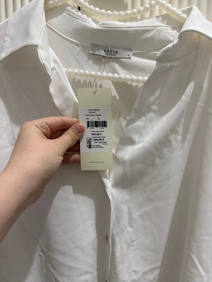 Kadın Beyaz Uzun Kollu Gömlek - Görsel 2
