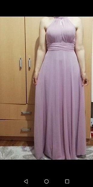 Pembe abiye Bi kez giyildi. 38 beden 