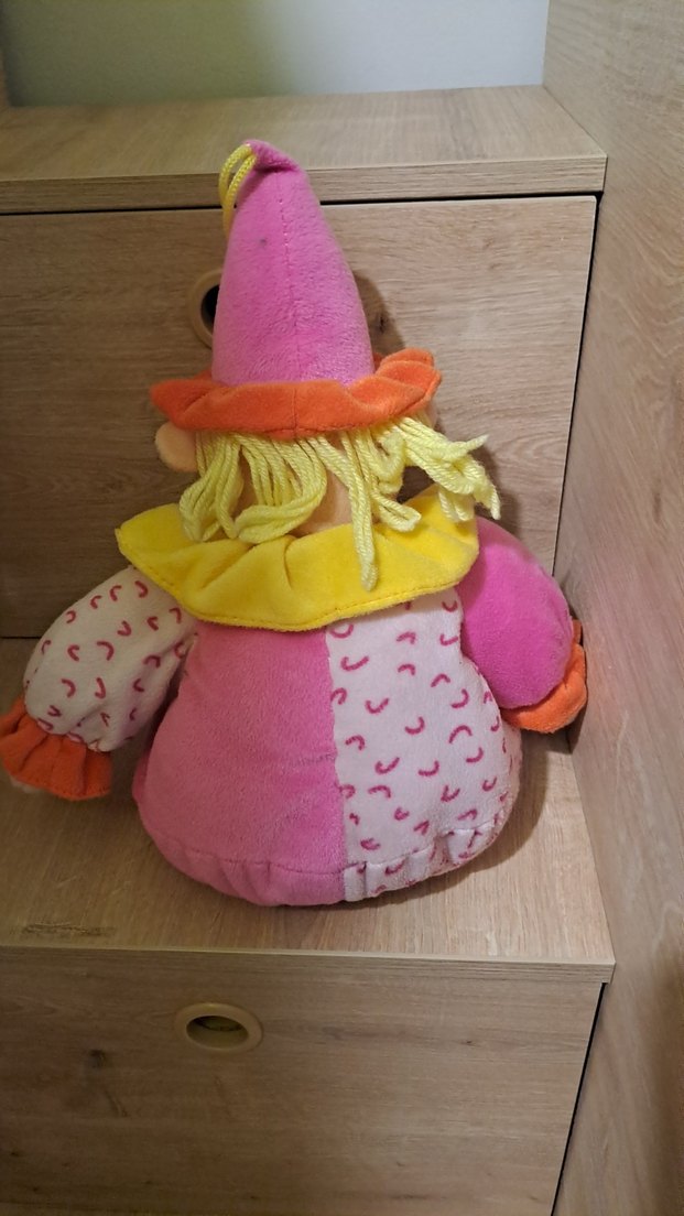 Pembe Pastel Renkli Palyaço Peluş Oyuncak - Görsel 3