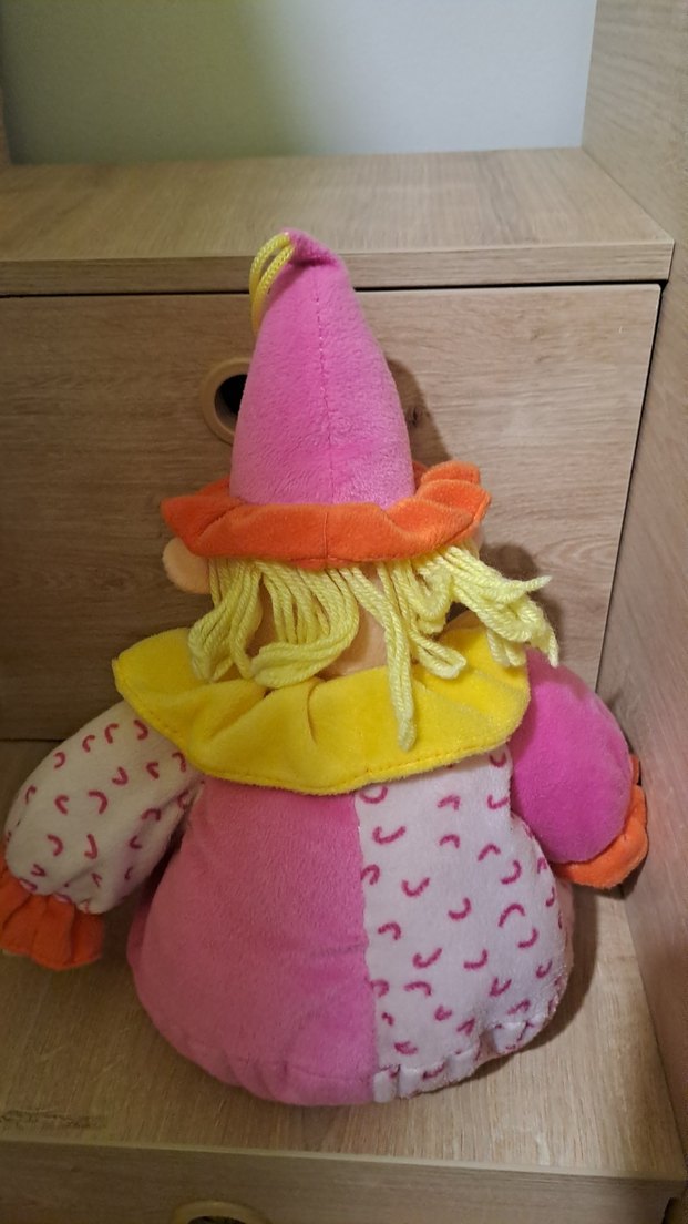 Pembe Pastel Renkli Palyaço Peluş Oyuncak - Görsel 4