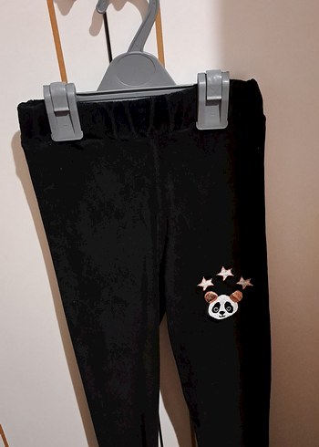 Kız Çocuk Siyah Baskılı Tayt 122 -128 - Görsel 2