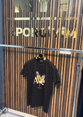Armani Siyah Baskili Erkek Tisort