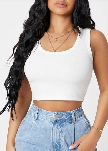 LC Waikiki Minimal Beyaz Crop Top Rahat Ve Sik Yazlik