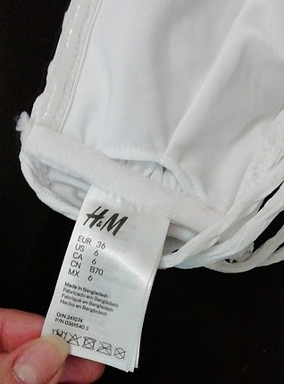 36 Beden beyaz Renk H&M beyaz bikini