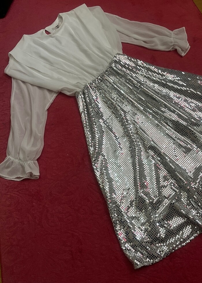 Koton payetli şık davet elbisesi - Görsel 4