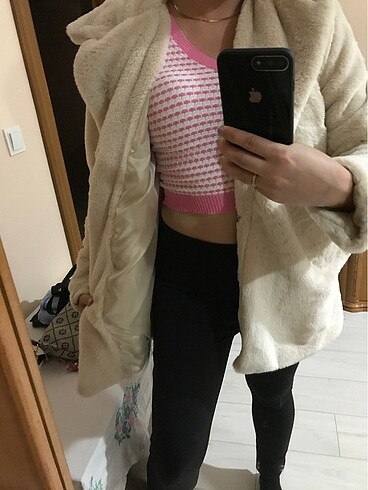 Taş Renk Peluş Kürk - Görsel 6