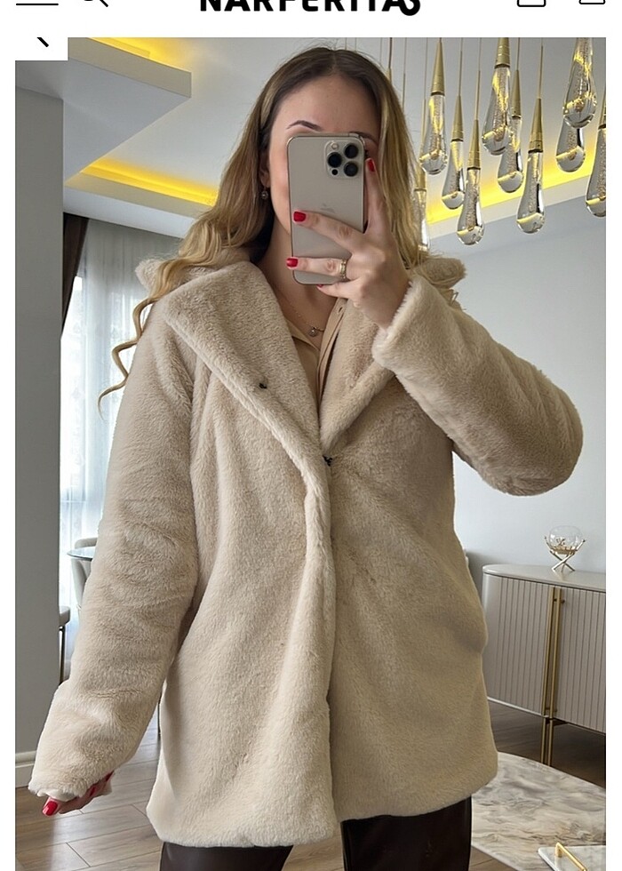 Taş Renk Peluş Kürk - Görsel 3