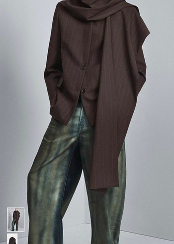 Zara Kahverengi Sal Detayli Blazer