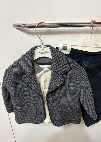 HelloBaby Gri Melanj Cocuk Blazer Ceket