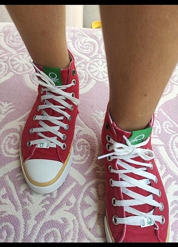 37 Beden kırmızı Renk Benetton Marka bez ayakkabı Converse Kırmızı