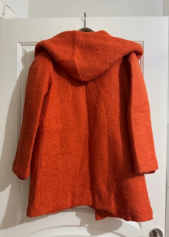 Turuncu Kapüşonlu Kalın Kaban - Görsel 2