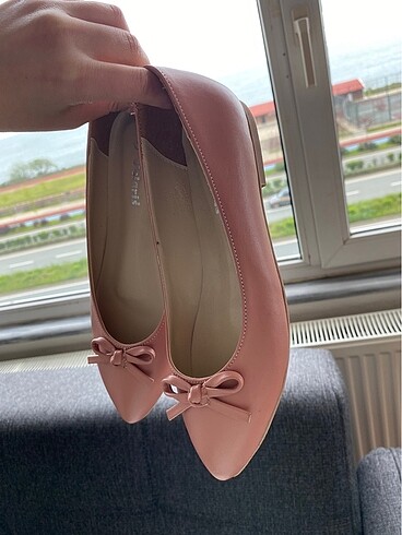 36 Beden pembe Renk Şık kurdeleli pembe babet