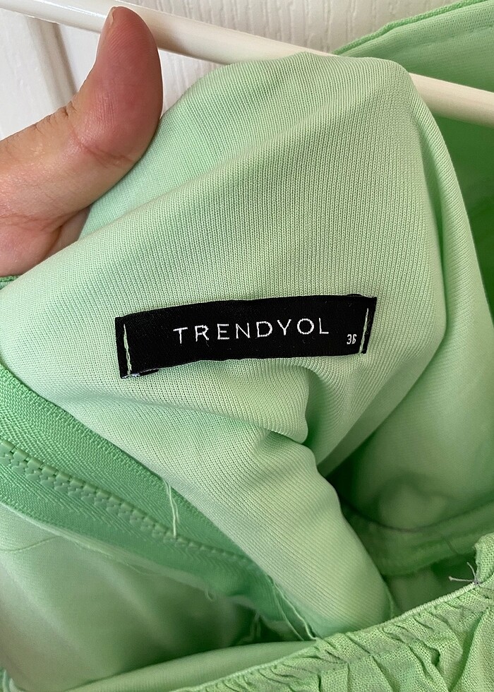 Trendyol balon kol yeşil bluz - Görsel 3