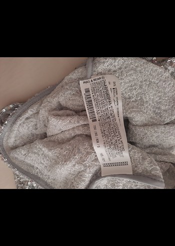 Gri Payetli Yüksek Yakalı Kadın Bluz - Görsel 4