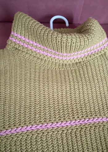 Kadın Haki Boğazlı Triko Kazak - Görsel 4