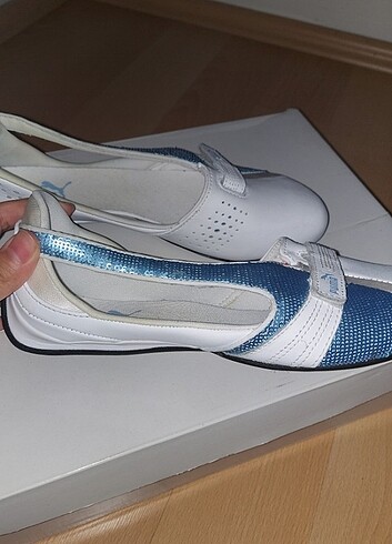 37,5 Beden beyaz Renk Orjinal Puma deri balerin spor ayakkabısı