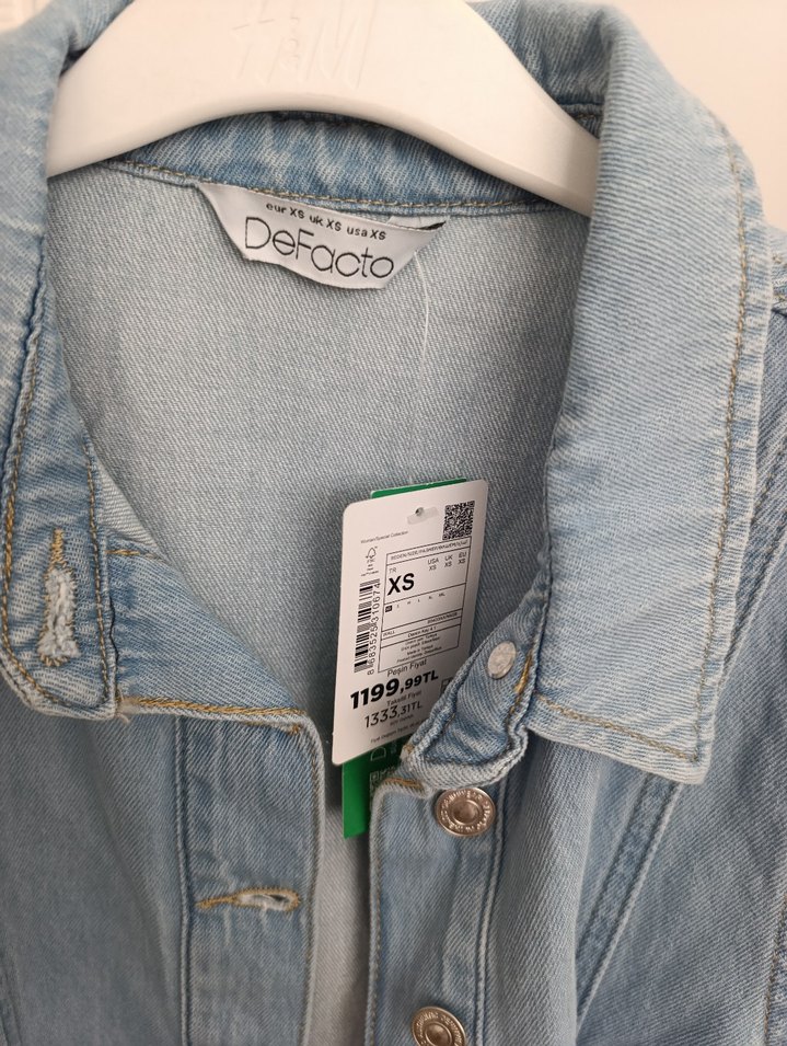 Kemerli Mavi Denim elbise - Görsel 2