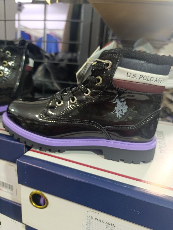 U.S. Polo Assn.  Mor Bağcıklı aynı deri Bot - Görsel 2