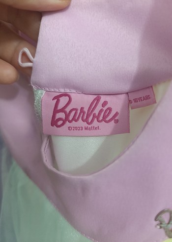 Barbie Pastel Renkli Kolsuz Kız Elbisesi - Görsel 3
