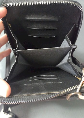 Kadın Siyah Deri Baskılı Çapraz Çanta - Görsel 2