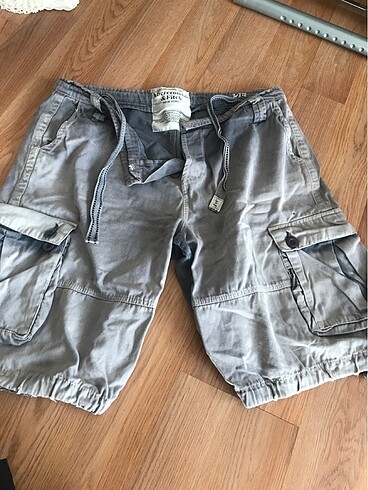 Abercrombie erkek bermuda short antrasit taşlanmış