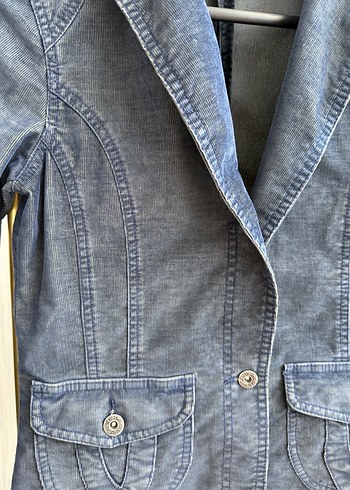 Fitilli Kadife Kadın Blazer Ceket - Görsel 3