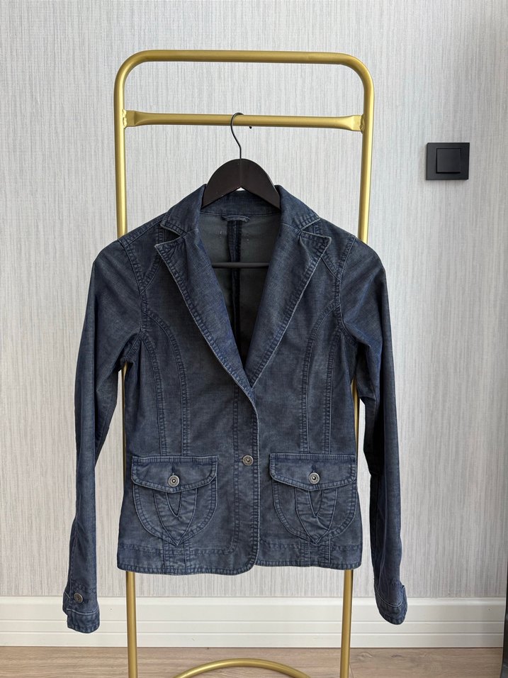 Fitilli Kadife Kadın Blazer Ceket - Görsel 2