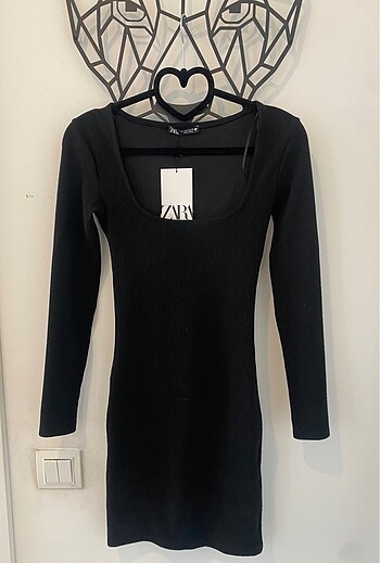 Zara Siyah Mini Elbise XS uyumlu
