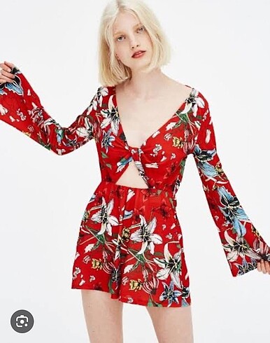 Pull&Bear Çiçek Desenli Tulum