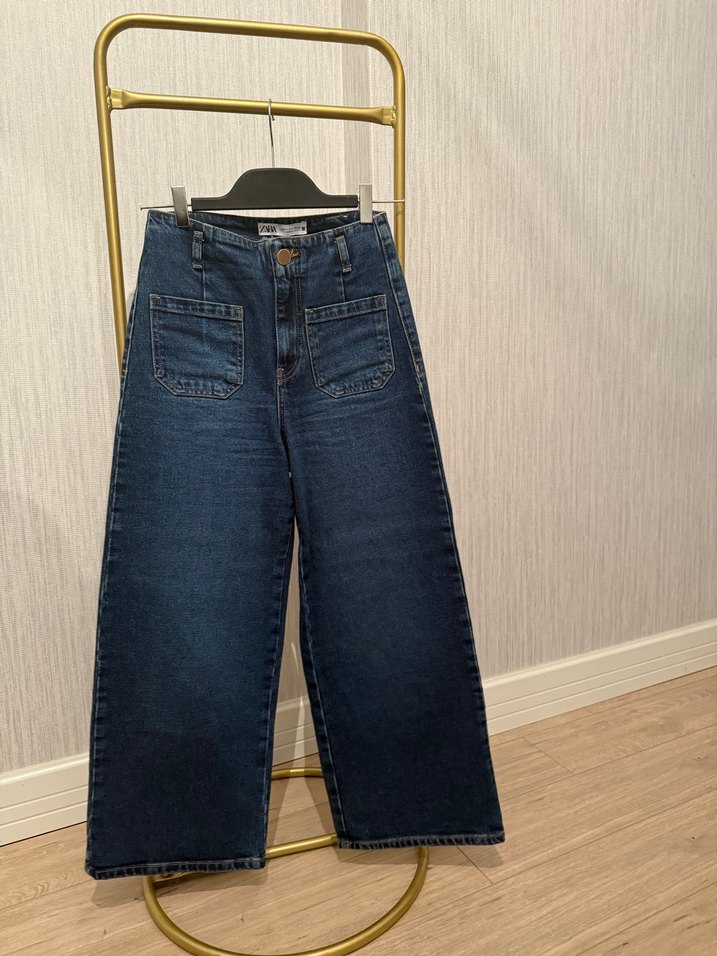 Zara Culotte Denim Pantolon - Görsel 2