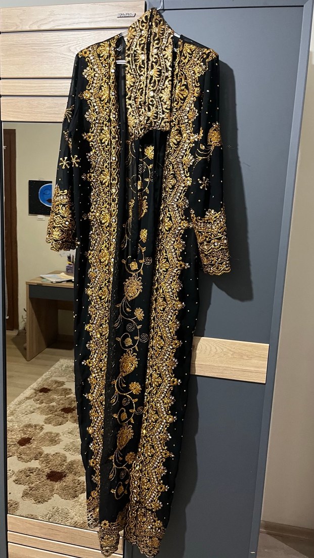 Uzun Kollu, Bohem Desenli Kadın Uzun Elbise - Görsel 2