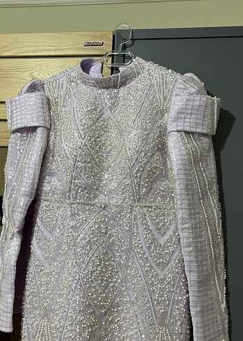 Lila düz abiye - Görsel 2