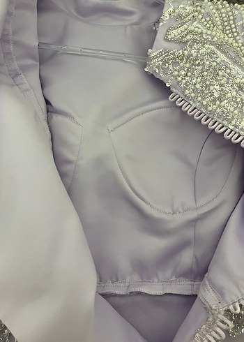 Lila düz abiye - Görsel 3