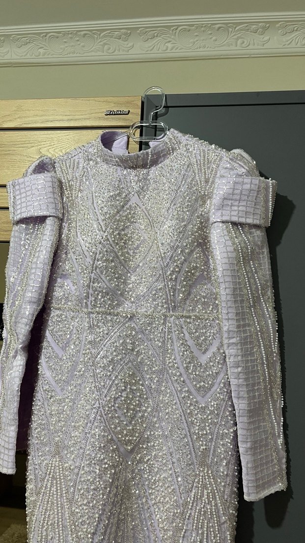 Lila düz abiye - Görsel 2