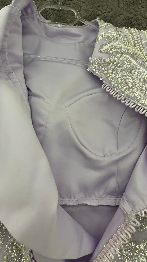 Lila düz abiye - Görsel 3