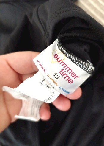 Siyah Goth Tarzı Tokalı Kadın Mayo - Görsel 3